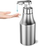 YIKHOM Automatic Stainless Steel Liquid Soap Dispenser, 13.52 oz Touchless Hand Free Soap Dispenser with Adjustable Levels, Motion Sensor & IPX6 Waterproof, Dish Soap Dispenser for Bathroom Kitchen