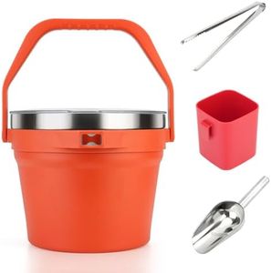 Luxfuel Insulated Ice Bucket with Lid, Scoop & Tongs – Premium Double-Wall Stainless Steel Beverage Cooler, Holds 6 Beer Bottles or 3 Wine Bottles – Perfect for Parties, Home Bar & Outdoor Events