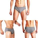 STARLY Mens Cotton Disposable Underwear Panties handy Briefs for Travel Fitness Grey(10pk) (Medium)