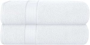 GLAMBURG 700 GSM Premium Cotton 2-Pack Oversized Extra Large Bath Sheet Set - 100% Combed Cotton - 2 Bath Sheets 35x70 - Luxury Hotel & Spa Quality - Durable Ultra Soft Highly Absorbent - White