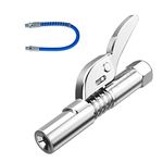 ELETON Grease Gun Coupler with 12" Spring Flex Hose,Heavy Duty Grease Fitting 1/8" NPT Fits All Grease Gun Tips