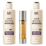 MK Professional Hair Botox Replenishing Shampoo 300ml, Conditioner 300ml, Majestic Argan Oil 50ml