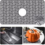 Premium Silicone Sink Protector for Kitchen Sink, 26''x 14''Kitchen Sink Mat Grid with Center Drain, Upgrade Heat Resistant & Non-Slip, Perfect for Bottom of Farmhouse Stainless Steel Porcelain Sink