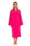 CICK Towelling Bath Robe Premium Quality Bathrobes for Women Highly Absorbent 100% Cotton Shawl Design for Men & Women for Loungewear (UK, Alpha, S, M, Regular, Regular, Fuchsia)