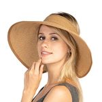 Women's Sun Visors Foldable Straw Hats