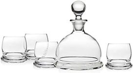 Godinger Whiskey Decanter and Tumbler Glasses Bar Set - for Scotch Whisky Wine or Vodka - 5 Piece Set