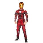 Wanna Party WP Halloween Muscular Cosplay Iron Man Costume Full Bodysuit With The Mask Breathable For Adult Jumpsuit - Nylon, Red