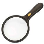 Levin Large Magnifying Glass with Light - 5.5-inch Lens Magnifier, 2X & 5X Magnification for Seniors with Macular Degeneration - Lighted Magnifying Glass for Reading, Soldering, Cross Stitch