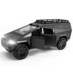 Cybertruck Model: 1/24 Diecast Metal Toy Trucks with Lights and Sounds for Boys, Ages 3 and Up (Gray Camper)