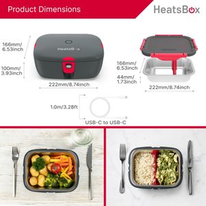 Faitron HeatsBox Go Electric Lunch Box – Portable Food Warmer