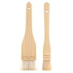 Teaaha 2PCS Flat Hake Paint Brushes, Hake Brush for Watercolor Brush Paint Artist Painting Brushes Set Sheep Hair Bristle for Watercolor, Wash Ceramic Oil and Pottery Painting Arts (1 Inch, 2 Inch)