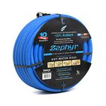 Zephyr Next-Gen Garden Hose (1/2" x 100ft, Ultra-Light Flexible Rubber, Brass Fittings), Blue