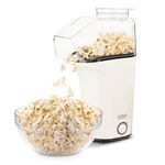 DASH DAPP150V2WH04 Hot Air Popcorn Popper Maker with Measuring Cup to Portion Popping Corn Kernels + Melt Butter, 16, White