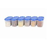 Cutting EDGE Modular Stackable BPA-Free Airtight Kitchen Storage Container Set, Peppy Blue, 1200ML (5 Cup/40 Oz) - Set of 6