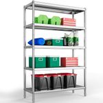 YITAHOME NSF Stainless Steel Shelving Unit 5 Tier, 48"*18"*72" Storage Shelves, Heavy Duty Shelf for Garage Kitchen Office Restaurant Warehouse