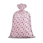 Loveinside 56" Large Plastic Gift Bag - Floral Design(Pink Rose) Plastic Bag with Tag and Tie for Birthday, Mother's Day, Wedding - 142.3 x 91.5 cm, 1 Pcs