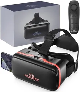 REALITEX 3D VR Headset for Kids + Android Remote - for iPhone & Android Phones | with 3D VR Videos & Apps Links | Virtual Reality Goggles Set for Beginners