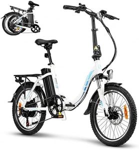 KAISDA E-Bike Klapprad 20 Zoll Elektrofahrrad Mit 250W Motor 36V 13Ah Abnehmbarem Li-ion Akku Bis 100km Distanz,7-Gang,Pedelec E-Citybike E-Fahrrad Für Erwachsene,Weiß