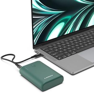 Ambrane 45W Fast Charging Powerbank Emergency use for MacBook & Type C Laptops, 15000mAh, 1 USB & 2 Type C, Power Delivery, Quick Charge for iPhone, Android & Other Devices, (Powerlit 45, Green)