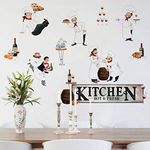 Runtoo Chef Kitchen Wall Art Stickers Wine Food Cooking Quotes Wall Decals Kitchen Dining Room Decor