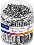 Vinaco Paper Clips, Medium and Jumbo Paper Clips, Durable and Rustproof, Coated Large Paper Clips Great for Office School Document Organizing (Multicolored)