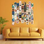 CVANU Set of 54 Boho Wall Collage Kit Printed Poster with Glue Dot Tape for Wall Decoration Size (6inchX4inch)_202307-94