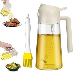 Oil Sprayer for Cooking 2 in 1 Olive Oil Dispenser and Oil Sprayer 470ml Olive Oil Spritzer, Oil Sprayer for Air Fryer, Salad,BBQ