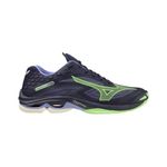 Mizuno Wave Lightning Z7 Volleyball Shoes for Men & Woman Ideal for Indoor Games (Badminton, Tennis, Volleyball, Squash, Handball) Volleyball Shoes Evening Blue + Techno Green + Iolite (UK - 10)