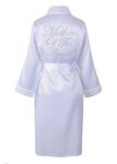 Varsany Mother of the Bride Luxury Satin Crystal Bridal Bathrobe - Handmade Wedding Kimono, Women's Dressing Gown - Bridesmaid Party Robes