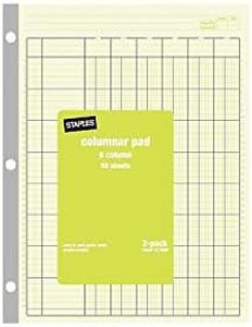 Staples? Columnar Pads, 6 Columns, 8-1/2" x 11", 2/Pack