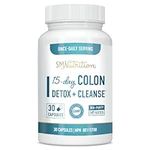 15 Day Quick Colon Cleanser & Detox | Colon Detox Cleanse With Probiotics for Women & Men | Constipation Relief Stool Softener & Gut Health Support | By SM Nutrition | Gluten-Free | 30 Capsules