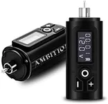 Tattoo Power Supply - Ambition G4 Professional Portable RCA Wireless Tattoo 1950mAh Lithium Battery Supply with LCD Digital Display for Rotary Tattoo Pen Machine Gun