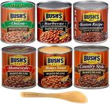 Bush's Best Baked Beans, Onion, Barbecue, Boston Recipe, Homestyle, Honey Sweet, and Country Style, 16 Ounce (Pack of 6) - with Make Your Day Mini Spatula