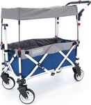 Push Pull Wagon for Kids, Foldable with Sun/Rain Shade Navy