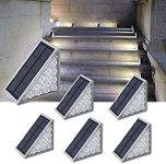 ZONGXFF LED Solar Stair Light, Outdoor Step Light,Solar Step Light Outdoor Waterproof, Wiring-Free, Automatic on/Off, Cool White 6-Piece Light All Night for Garden Driveway