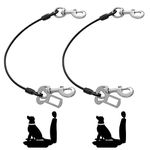 Mi Metty Dog Seat Belt Harness for Car,2pcs Dog Seatbelt of Coated Wire Leash Safety Restraint,No Chew Tether Cable Vehicle Dog Accessories,Double Clips & Latch (2 Pack Black, 24 inch/60 CM)