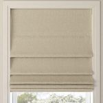 Sun Zero Preble Textured Total Blackout Cordless Roman Shade, 33" x 64", Beige