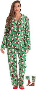 #followme Printed Microfleece Button Front PJ Pant Set with Socks 6370-10439-M