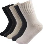 BomKinta Boot Socks for Women Winter Solid Thick Socks Soft Cozy Warm Socks Gifts for Women-Black Beige Brown Cream Gray -5 Pairs