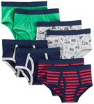 Simple Joys by Carter's Baby Boys' Toddler 8-Pack Underwear, Navy/Red/Trucks/Green, 4-5