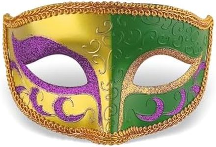 HyperFun Masquerade Mask for Men Classic Vintage Venetian Mens Mask Lightweight Gentle, Specially for Costume, Theme Parties (Mr. Green)