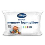 Silentnight Essential Memory Foam Core Pillow - Pack of 2 Memory Foam Core Pillows with Soft Hollowfibre Surround and Medium Firmness - 2 Pack