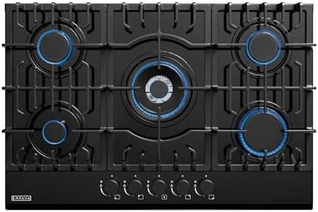 Empava 30" Gas Cooktop 5 Burners Black Glass