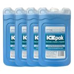 Cryopak ICEpak Large Hard Shell Reusable Ice Packs for Coolers and Lunch Box Use, Freezer Safe Gel Design, Professional Grade Cooling, Non-Toxic and BPA Free, Travel Accessories, Small (4 Pack)