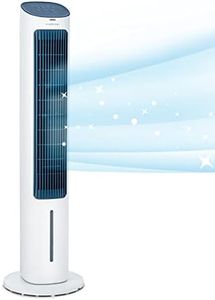 Klarstein Klimagerät Mobil, 5-in-1 Mobiler Luftkühler mit Nachtmodus, Ventilator Leise, Luftbefeuchter & Luftreiniger, Mobiles Klimagerät ohne Abluftschlauch, Turmventilator 360 m³/h, 50 Watt, Weiß