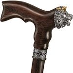 Unique Wooden Walking Cane for Men - Lion King - Carved Wood Canes Unusual Walking Stick