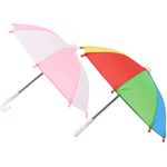 Toddmomy 2pcs Mini Colorful Umbrella for Dolls,Cute Umbrellas Model Miniature Beach Umbrella Toy for Dollhouse Decoration Photography Props