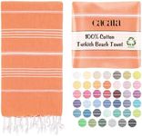 Cacala Lightweight and Thin Turkish Beach Towel 100% Cotton Sand-Free and Quick-Drying Goodness Perfect as an Extra Large Travel Towel, Beach Accessory, or Gift for Beach Lovers, 37 x 70