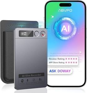 AI Voice Recorder, Note Voice Recorder - Transcribe & Summarize, AI Noise Cancellation Technology, Supports 152 Languages, 64GB Memory APP Control Audio Recorder for Lectures, Meetings, Calls, Gray