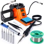 YIHUA 926 III 60W Digital Soldering Iron Station, with 2 Helping Hands, 194ºF~896ºF Adjustable Accurate Temp, °C/ºF switch, Sleep & Calibration Functions + 3 Extra Solder Tips & Tweezers